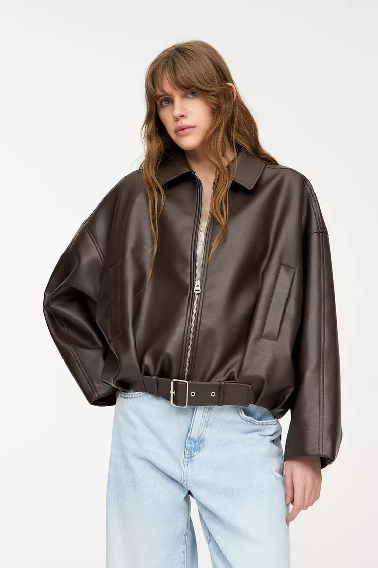 Virale PULL&BEAR Lederjacke