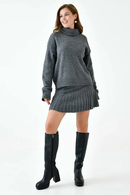 Oversized Rollkragenpullover-Set